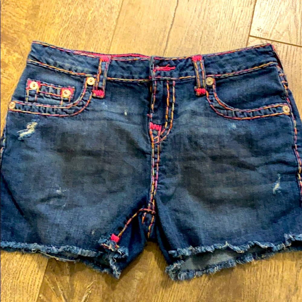 Jean Shorts with Pink Lining